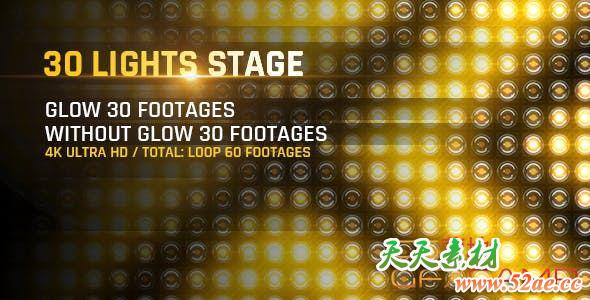 30组舞台LED灯光效果循环动画视频素材 30 Lights Stage 4K Loop Footage-天天素材网