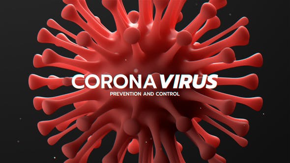 AE模版-冠状病毒细菌暗黑背景文字标题动画展示 Corona Virus Titles-天天素材网