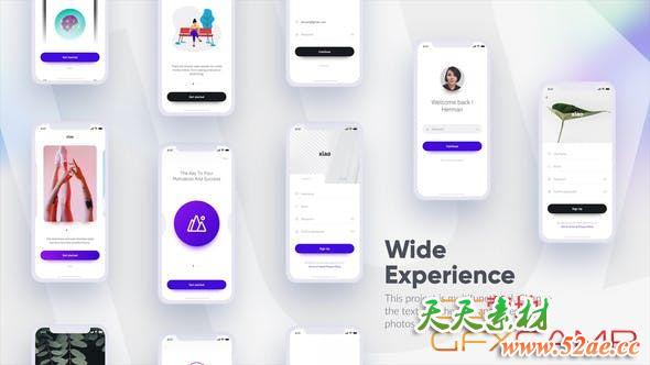 AE模板-清新时尚手机APP宣传动画 Mobile App Promo Mockup-天天素材网