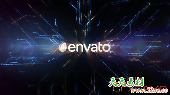 AE模板-科技感线路Logo动画 Epic Technology Logo-天天素材网