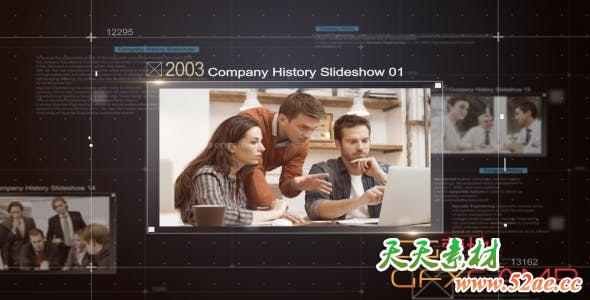 AE模板-科技感公司企业时间线宣传片头 Company History Slideshow-天天素材网