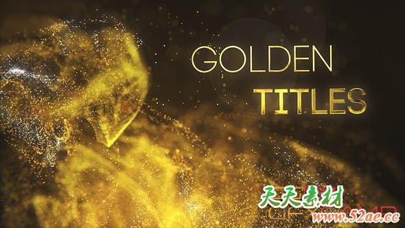 AE模板-金色粒子文字标题片头 Golden Partilce Titles-天天素材网