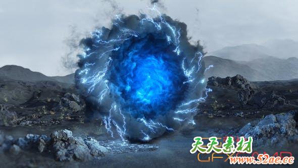 AE模板-黑暗魔法传送门Logo动画 Fantasy Magic Dimension Logo-天天素材网