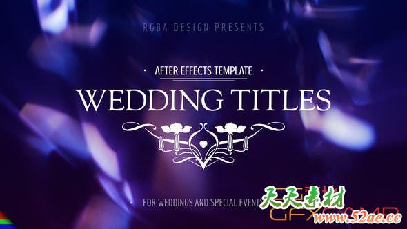 AE模板-高雅婚礼文字标题动画 Wedding Titles-天天素材网