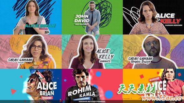 AE模板-人物定格视频介绍片头 Graphics Freeze Frame-天天素材网