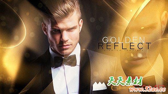 AE模板-金色光线颁奖人物介绍包装片头 Golden Reflect-天天素材网