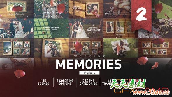 AE模板-婚礼回忆幻灯片照片相册开场 Wedding Memories Slideshow-天天素材网