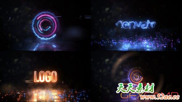 AE模板-高速旋转光线Logo动画 High Speed Spinning Energy Logo-天天素材网