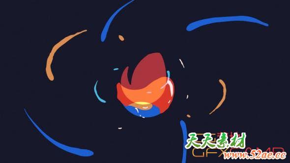 AE模板-手绘卡通流动Logo动画 Cartoon Liquid Logo-天天素材网