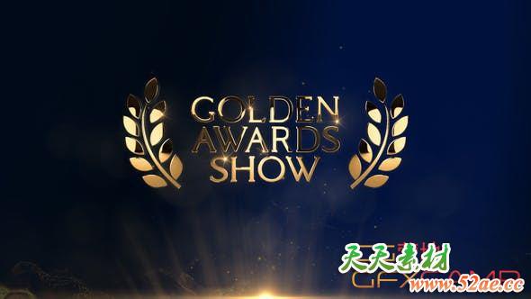 AE模板-金色流动颁奖人物介绍开场 Liquid Gold Awards-天天素材网