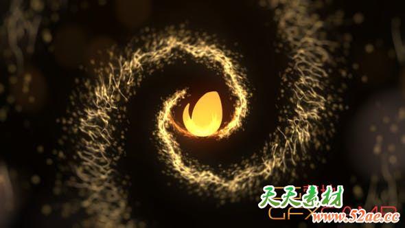 AE模板-金色粒子光线环绕冲击Logo动画 Golden Particles Intro-天天素材网