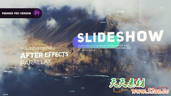 AE模板+PR预设-笔刷遮罩文字图片开场 The Cinematic Slideshow-天天素材网