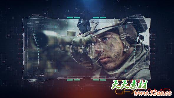 AE模板-科技感HUD视频宣传片头 Hi-Tech Futuristic Slideshow-天天素材网