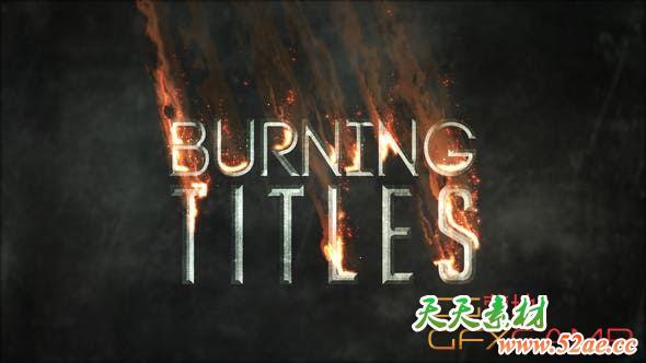 AE模板-火焰燃烧文字标题动画 Burning Titles-天天素材网