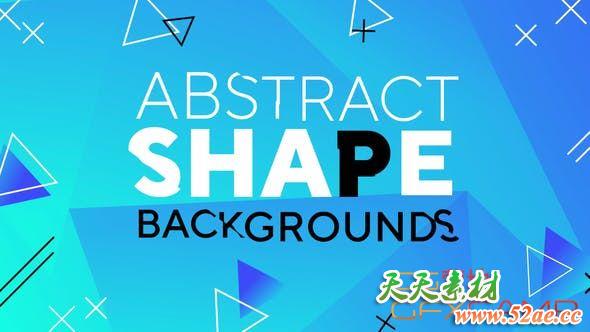 AE模板-抽象图形背景动画 Abstract Shape Backgrounds-天天素材网