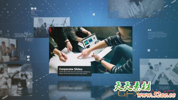 AE模板-现代科技感企业商务图片介绍宣传片头 Corporate Slideshow-天天素材网