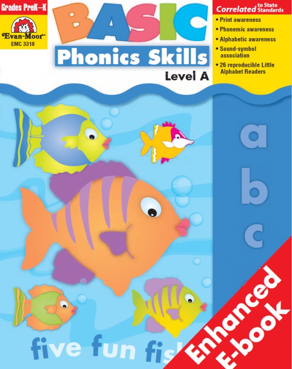 Evan-Moor Basic Phonics Skills PreK-K Evan-Moor全集美国加州非常著名的PDF教材  幼儿英语启蒙练习册 高清 易打印-天天素材网