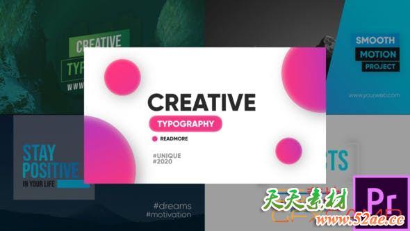 PR模板-时尚文字排版动画 Creative Typography – Premiere Pro-天天素材网