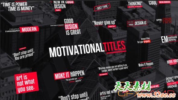 FCPX插件-25组文字标题字幕动画预设 Titles Motivational-天天素材网