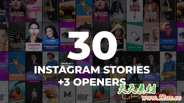 FCPX插件-INS竖屏视频包装动画 30 Instagram Stories Pack-天天素材网