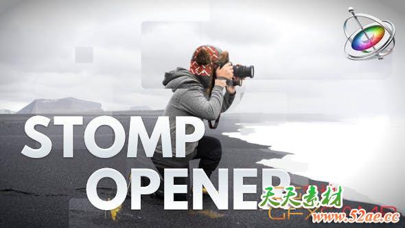 Apple Motion模板-时尚快闪图片文字片头 Stomp Opener-天天素材网