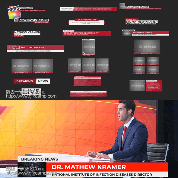 FCPX插件-20组新闻人名字幕条文字标题字幕动画预设-天天素材网