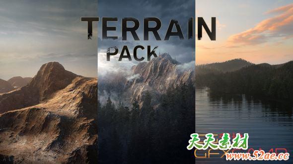 山地峡谷草原地形3D模型 Gumroad – ALTER 49 – Terrain Pack-天天素材网