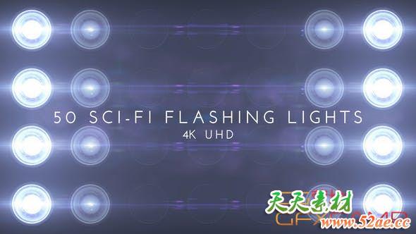 舞台闪光灯泡高清视频素材 Sci Fi Flashing 50 Lights-天天素材网
