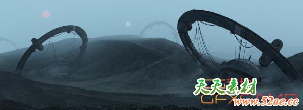 科幻荒芜之地C4D场景工程文件 Gumroad – No Signal Wasteland scene-天天素材网