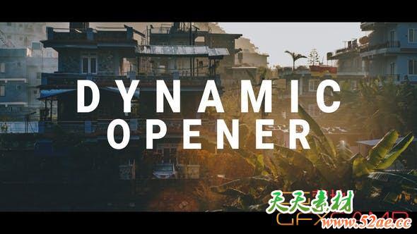 AE模板+PR预设-文字图片快闪片头 Dynamic Motion Opener-天天素材网