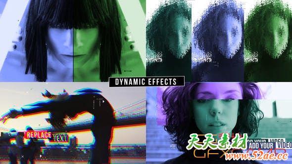 AE模板-创意动感音乐视频包装片头 Energetic Music Video-天天素材网