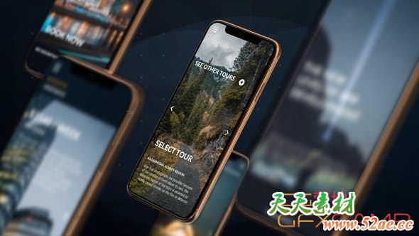 AE模板-iPhoneXS苹果手机APP宣传展示包装动画 Phone XS App Presentation-天天素材网