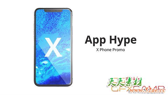 AE模板-iPhoneX手机APP宣传动画 Phone X App Hype-天天素材网