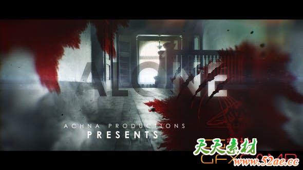 AE模板-黑暗惊悚恐怖视频宣传预告片头 Dark And Bloody Horror Trailer-天天素材网