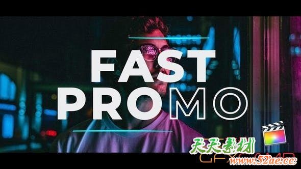 FCPX插件-快速图片文字片头展示 Trendy Fast Promo-天天素材网