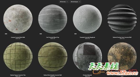 239个沥青陶瓷笔刷预设 Substance Source 239 sbsar Asphalt and Ceramic-天天素材网