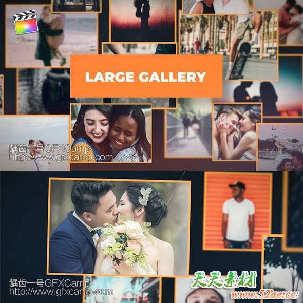 FCPX插件-悬浮空间照片相册图片家庭回忆片头模板-天天素材网