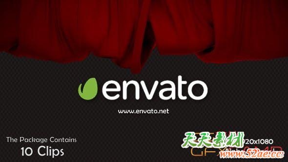10组剧场红幕开幕动画视频素材 Theater Curtain Pack-天天素材网