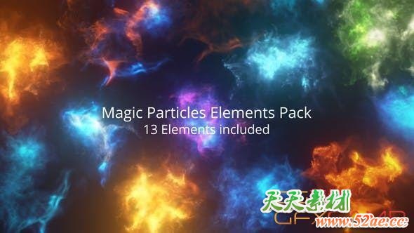 13组魔法粒子元素动画视频素材 Magic Particles Elements Pack-天天素材网