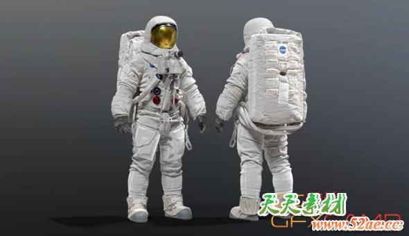 高精度宇航员3D模型 CGTrader – Spacesuit NASA Apollo 11 and Renderhub EMU NASA Space Suit 3D Model-天天素材网