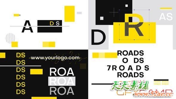 AE模板-创意时尚文字Logo动画 Modern Logo Opener-天天素材网