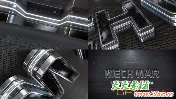 AE模板-三维大气金属质感文字Logo动画 Epic Metal Neon Logo v2-天天素材网