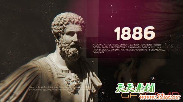 AE模板-历史时间线文字图片介绍片头 History 2020-天天素材网