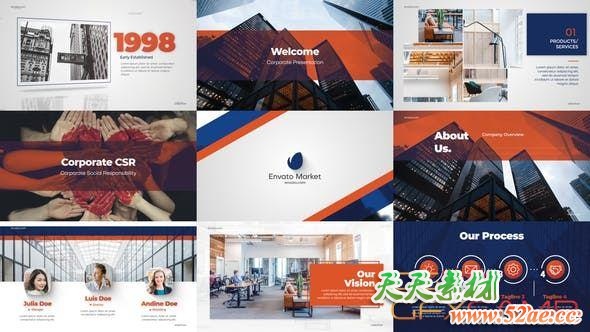 AE模板-现代优雅企业公司商务包装宣传片头 Elegant Blue Corporate-天天素材网