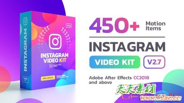 AE模板-450组INS时尚图片文字排版动画视频片头 Instagram Stories v2.7-天天素材网