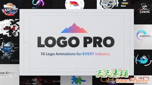 AE模板-16组创意Logo动画 Logo Pro Logo Animation Pack-天天素材网