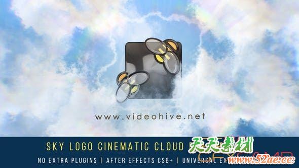 AE模板-云层穿梭文字Logo动画 Sky Logo Cinematic Cloud Fly-Through-天天素材网