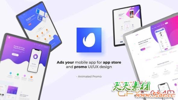 AE模板-iPad平板电脑APP宣传展示动画 Tablet App Promo-天天素材网