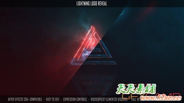 AE模板-闪电能量Logo动画 Lightning Logo Reveal-天天素材网