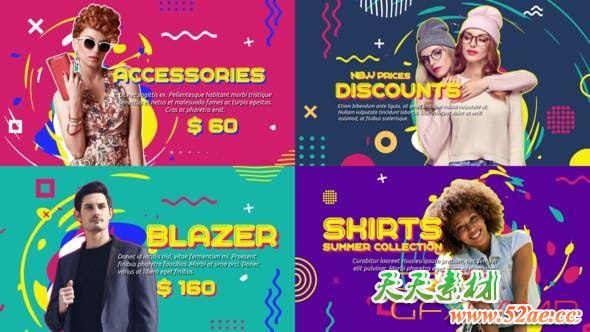 AE模板-流体图形时尚倒计时片头 Fashion Top 10 Countdown-天天素材网